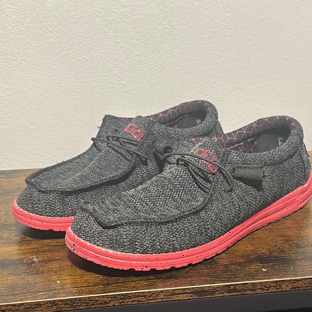 Hey Dude Black and Red Slip-On Loafers - Picture 5 of 5
